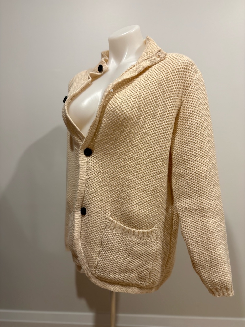 Cozy Cream Knit Button-Up Cardigan